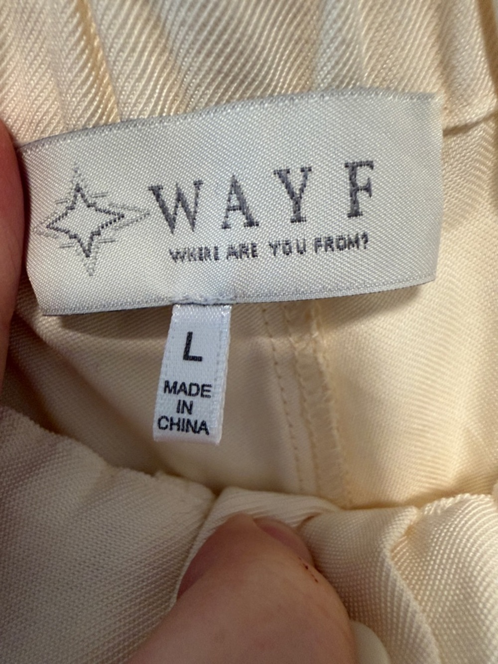 Wayf Cream Drawstring Cargo Trousers - Picture 2 of 4
